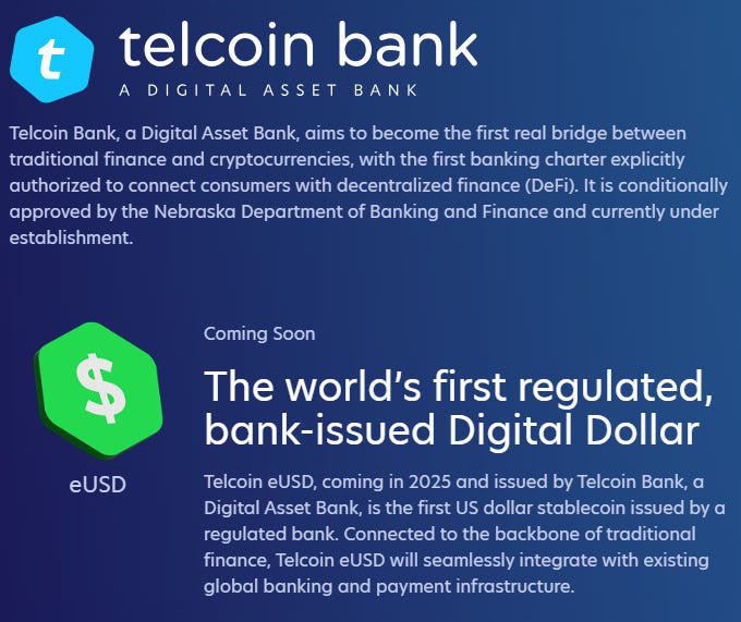 $tel is now the 3rd biggest gainer in the last 24 hours out of the top 300 cryptos. 

Even with $btc and $eth taking a break, smart money is starting to understand that the only digital depository bank in the Us is about to open - and it’s Telcoin  Digital Asset Bank.

#tel the