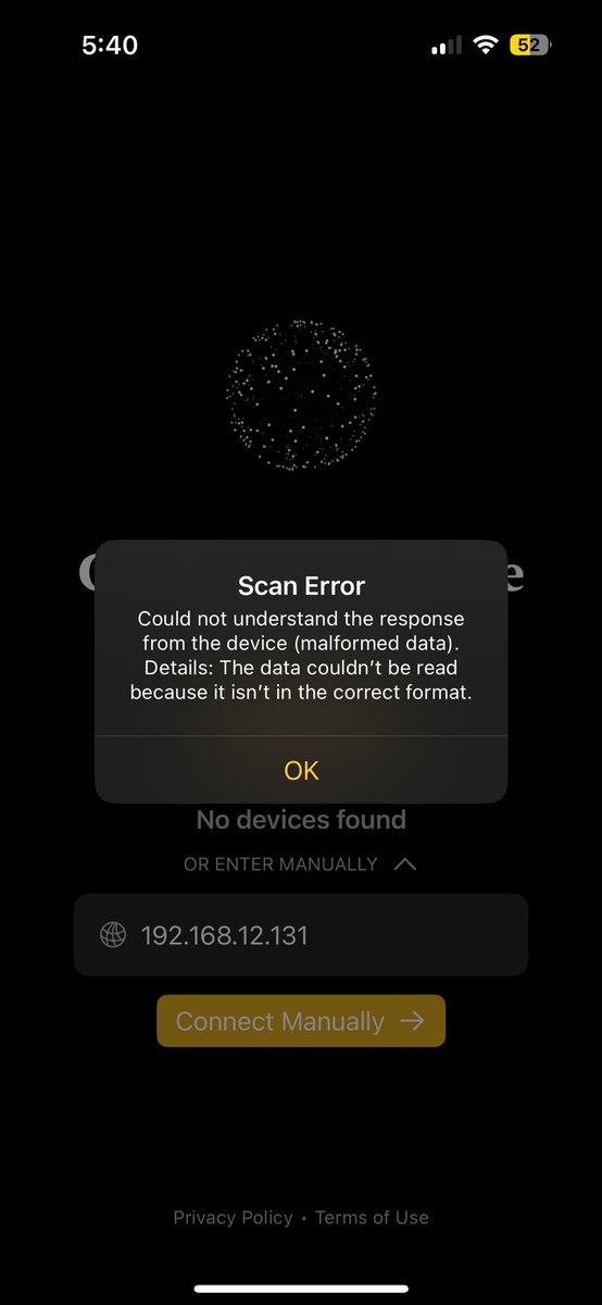 Vinnyvanh's tweet photo. @matthewramsden It’s giving me this when manually adding https://t.co/OHfffAflzz