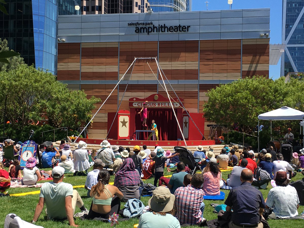 Transbay Joint Powers Authority (TJPA) (@transitcentersf) on Twitter photo Experience the hypnotic hijinks and hilarity of HOOPLA! with <a href="/CircusBella/">Circus Bella</a>! 🎪 2 shows will be offered at the Amphitheater on 7/20: one at 1p (doors open at 12p) and one at 3p (doors open at 2:15p). Doors will close once the performances start. Bring your own blanket or low chair. Experience the hypnotic hijinks and hilarity of HOOPLA! with <a href="/CircusBella/">Circus Bella</a>! 🎪 2 shows will be offered at the Amphitheater on 7/20: one at 1p (doors open at 12p) and one at 3p (doors open at 2:15p). Doors will close once the performances start. Bring your own blanket or low chair.