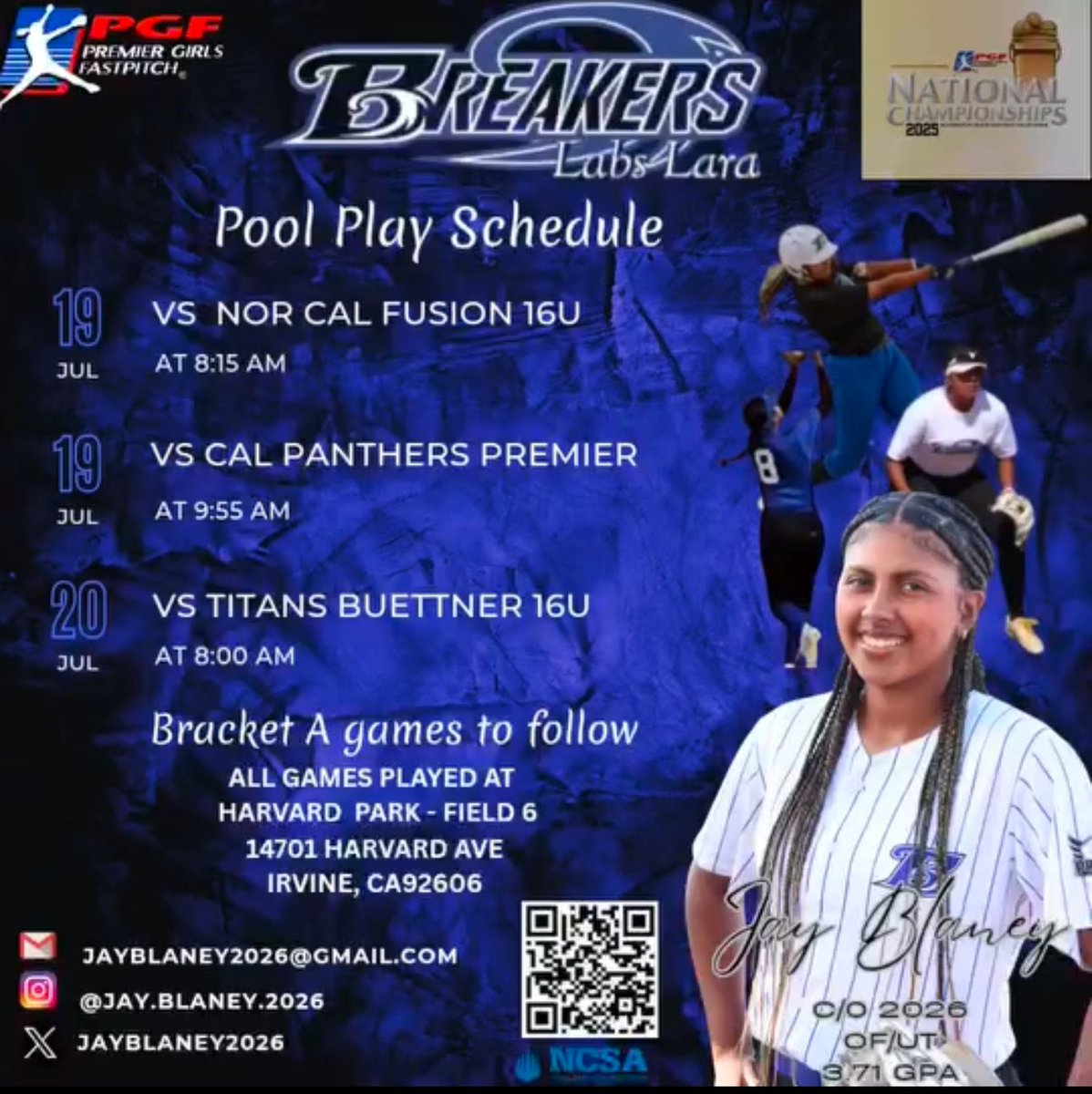 JayBlaney2026's tweet photo. PGF Nationals!! Pool Play Schedule, Hope to see you there! https://t.co/T2k3tzTV8P