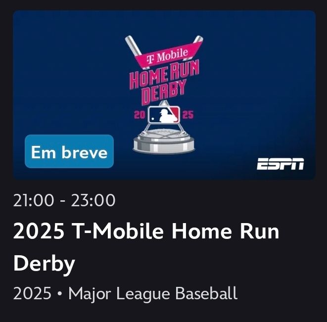 #MLBnaESPN Já no ar com o.Home Eun Derby, um dos eventos mais legais dos esportes americanos. Narração de Matheus Pinheiro na ESPN 2 e no Disney+