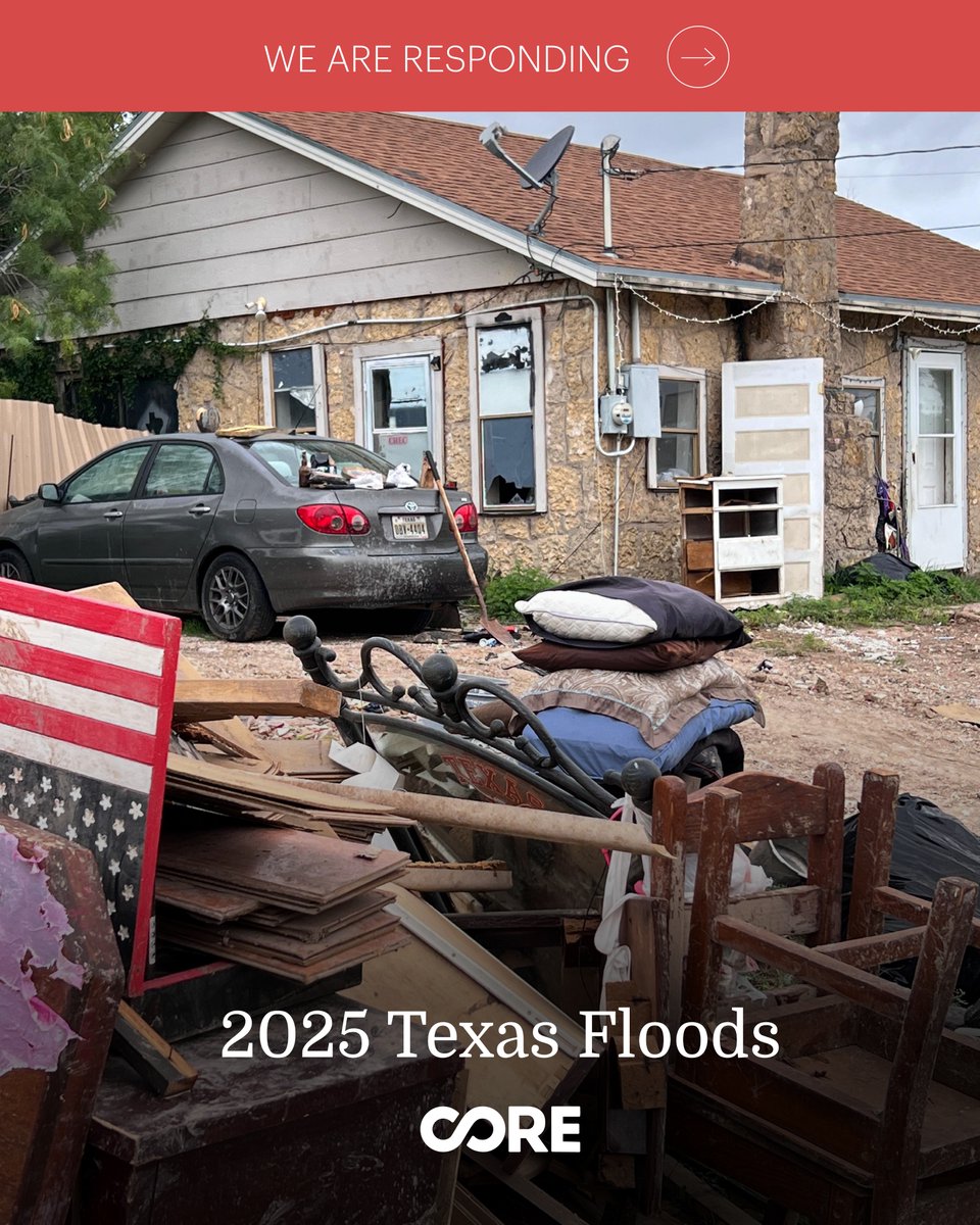 COREresponse's tweet image. CORE is preparing to launch muck and gut cleanup operations in San Angelo, Texas, starting this Wednesday, July 16, focusing on low-income, rural, and underserved communities.
Help us bring displaced families home, donate now:
coreresponse.org/donate-emergen…
#texasfloods2025