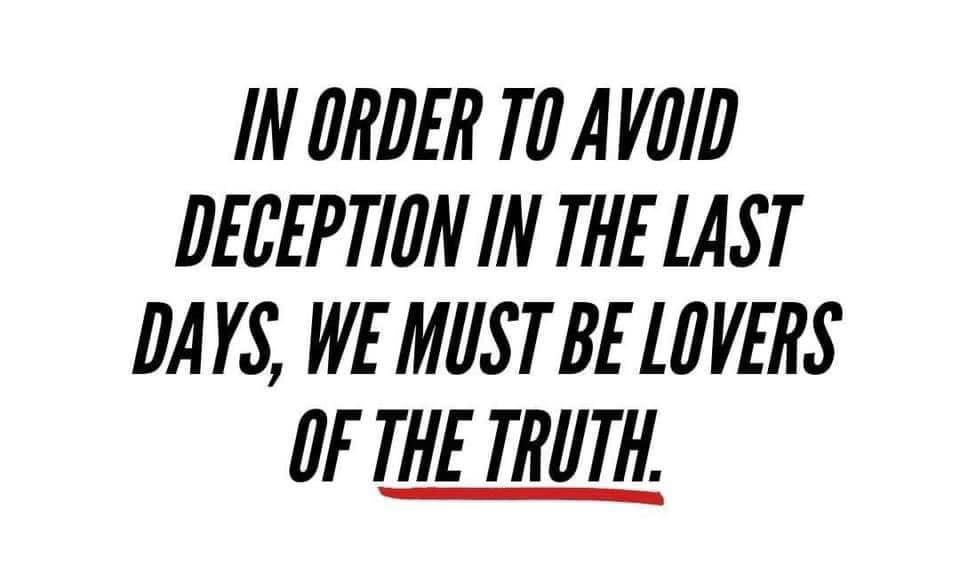 Warriortotruth's tweet image. Three times in Matthew 24 Jesus highlights the number one strategy of Satan in the last days: deception.

The apostle Paul was emphatic concerning how to avoid deception: We must Love Truth and Abide in The Person and Doctrines of Christ ♥️
#PrayForDiscernment 🙏🕊️
