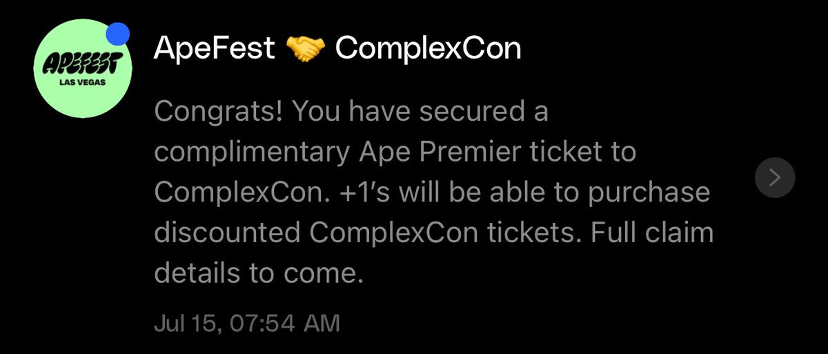 OK LOOK WHO GOT FREE APE PREMIER TICKETS TO COMPLEXCON 👀

LFG! 🦍