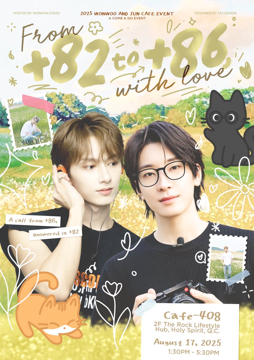 𝓯𝓻𝓸𝓶 +82 𝓽𝓸 +86, 𝓦𝓲𝓽𝓱 𝓛𝓸𝓿𝓮 🫧📞

⪩. .⪨  a wonhui come-and-go cse ⪩. .⪨
by <a href="/wonhuiluverz/">from +82 to +86, With Love</a> 

Registration Form will be up tomorrow at 8 PM! 👋🏻😼

🏠 Cafe-408 (The Rock, Q.C.)
📆 August 17 | 1:30 - 5:30 PM

#원휘 #wonhui #佑灰 #ウォヌジュン #준휘 #원우 #cupsleeve
