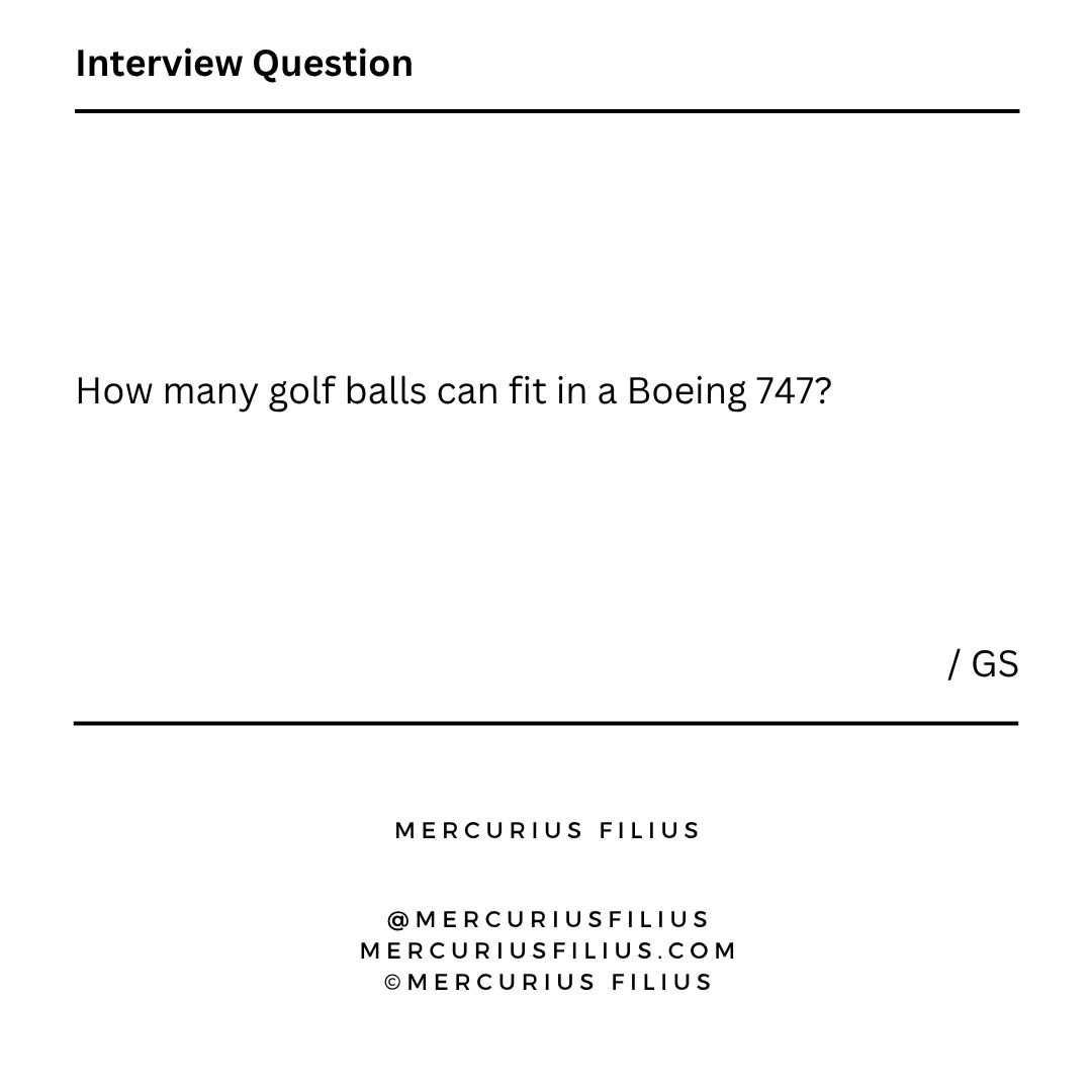 MercuriusFilius's tweet image. How would you answer this common Goldman Sachs interview question?