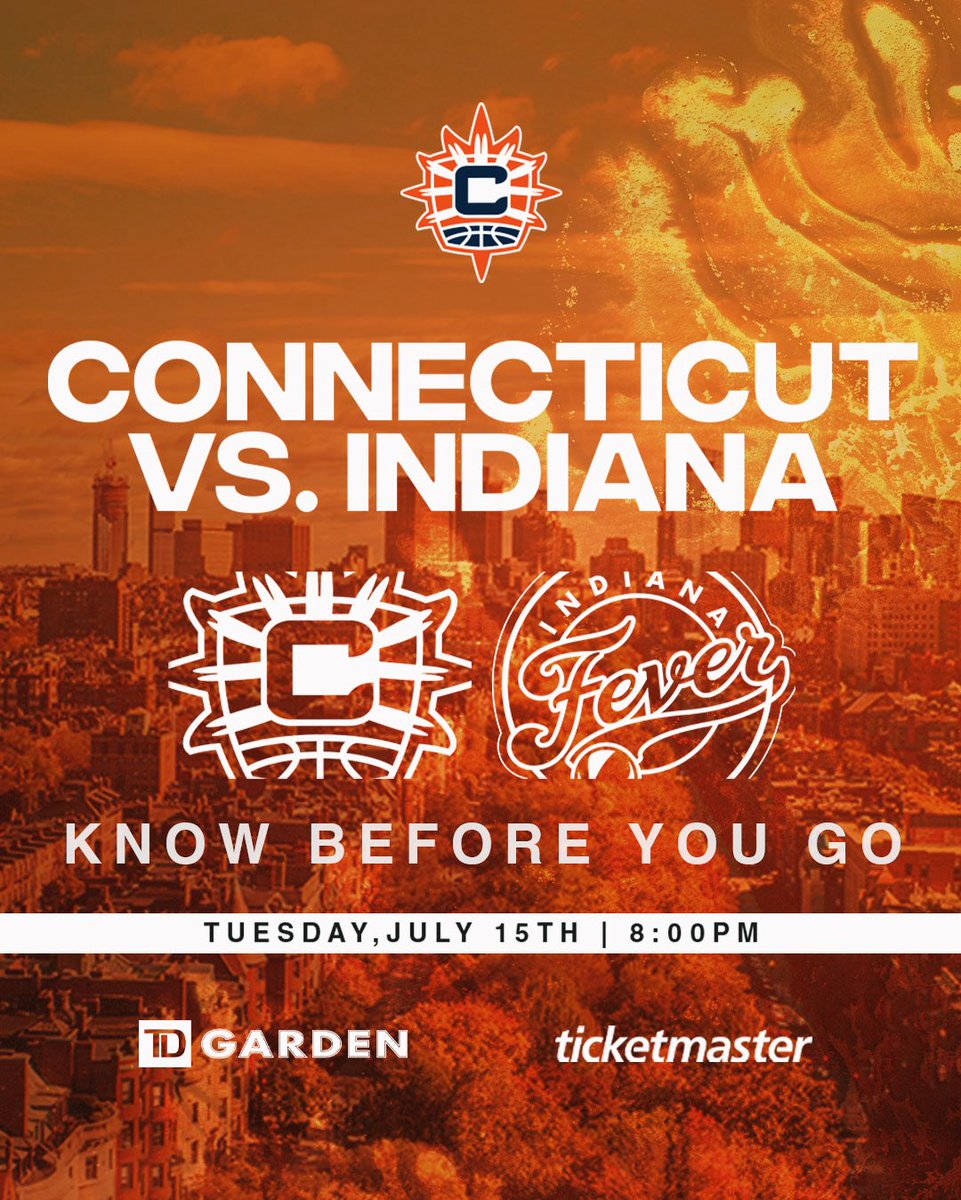 tdgarden's tweet image. Joining us for @ConnecticutSun vs. @IndianaFever tomorrow? Here’s what you need to know! ⤵️