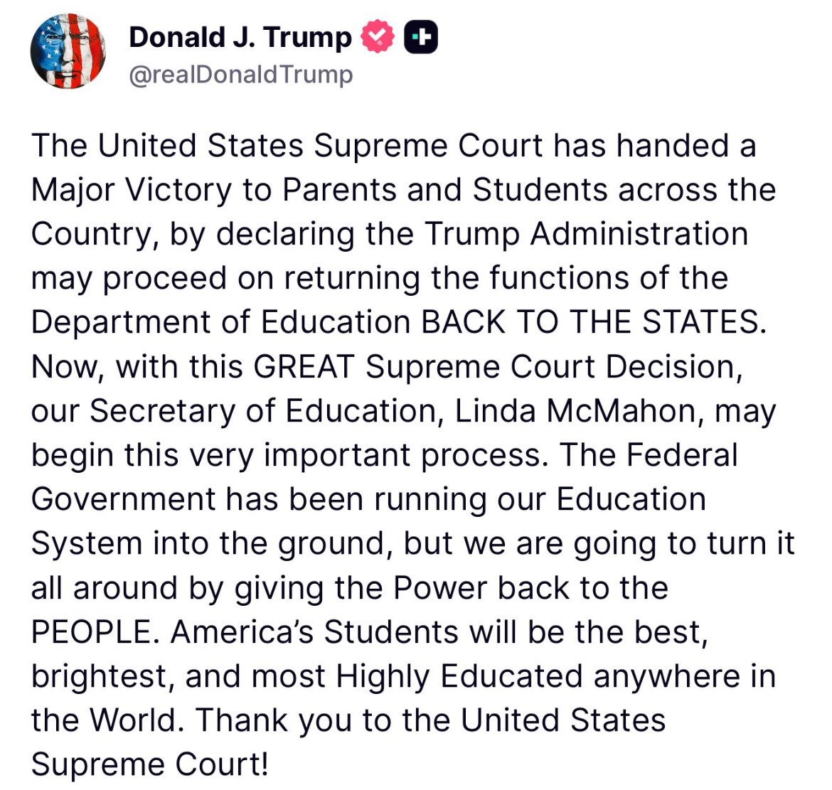 The DOE doesn’t educate kids. It funds failure and fuels indoctrination. 

Time to END this federal disaster and put parents back in charge.