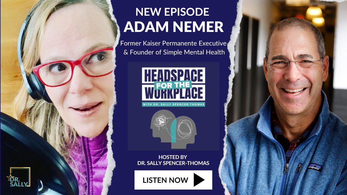 Sally Spencer-Thomas (@sspencerthomas) on Twitter photo What happens when a Kaiser Permanente exec shares his #mentalhealth story with his entire team?
It changes everything.
Listen to my powerful conversation with Adam Nemer → sallyspencerthomas.com/headspace/68
#LeadersGoFirst #MentalHealthAtWork #HeadspaceForTheWorkplace <a href="/MentalSimple/">Simple Mental Health | Adam Nemer</a> What happens when a Kaiser Permanente exec shares his #mentalhealth story with his entire team?
It changes everything.
Listen to my powerful conversation with Adam Nemer → sallyspencerthomas.com/headspace/68
#LeadersGoFirst #MentalHealthAtWork #HeadspaceForTheWorkplace <a href="/MentalSimple/">Simple Mental Health | Adam Nemer</a>