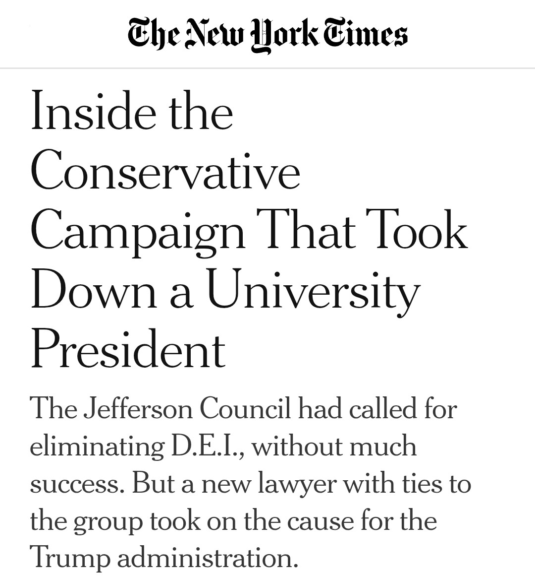 TheJeffersonC's tweet image. The New York Times story paints a dramatic picture, but the truth is simpler. When engaged citizens pay attention and don’t give way to ideology, they are a powerful tool for accountability.
The Jefferson Council is a grassroots effort by alumni and citizens who refuse to let…