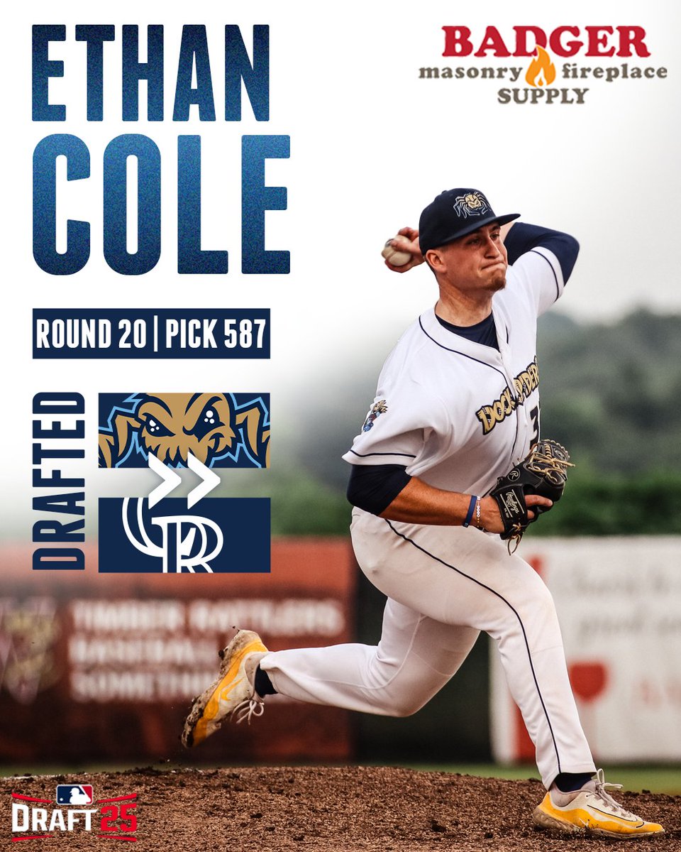 The hometown kid does it again🥺

Congratulations to 2025 Dock Spider Ethan Cole on being drafted with the 587th Overall Pick by the @rockies!

@badgermasonry