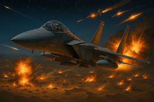 ForcedValor's tweet image. Buckle up for the tale of Brandon Herrera, the "Ghost of San Antonio"—a caffeine-crazed pilot who turned his modded F-15 into a rock-blasting, snack-launching legend on Jan 17, 1991! Epic quips & implausible heroics await. 😂✈️ Read now! #GhostOfSanAntonio #ForcedValor #JetJester…