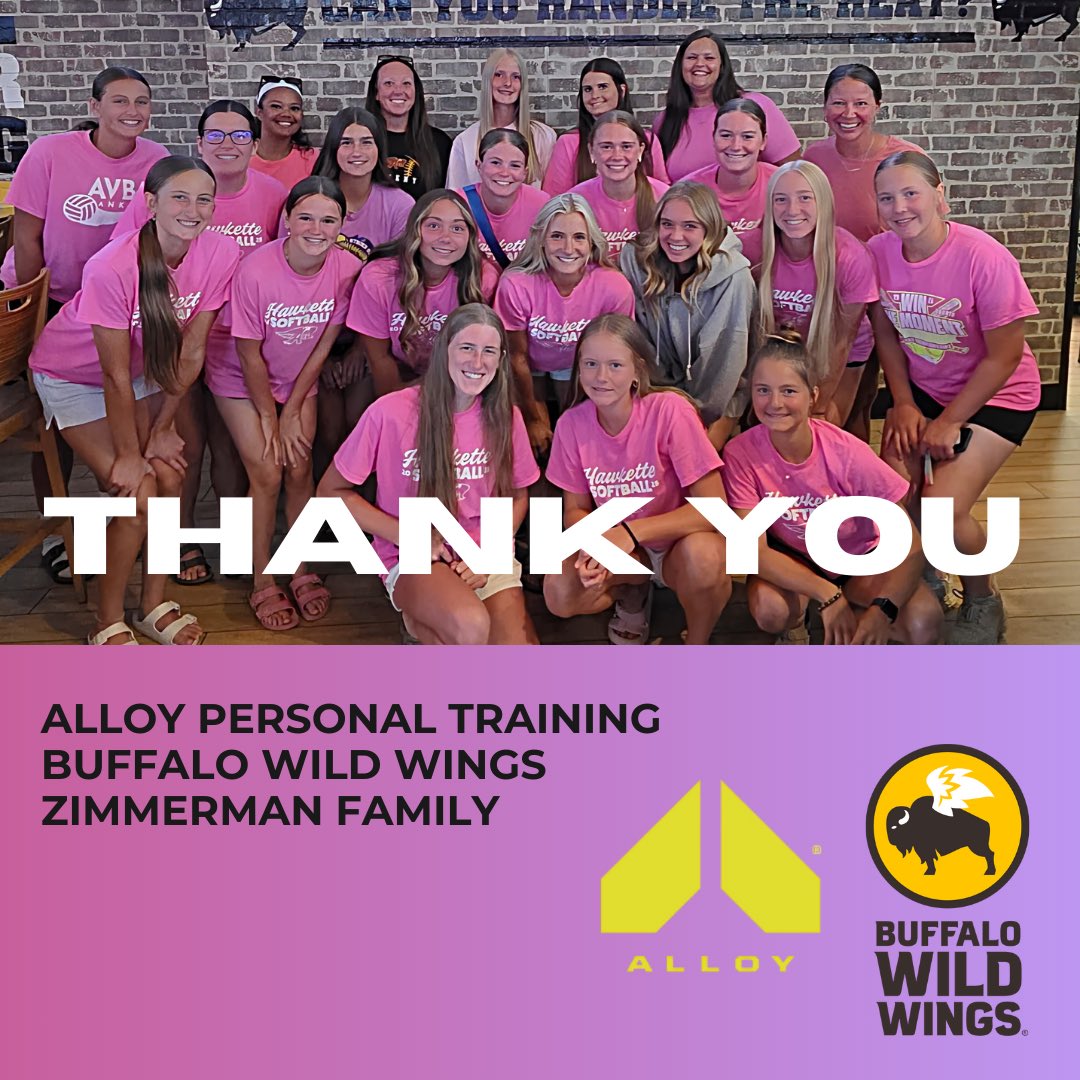 Thank you to Alloy Personal Training, Buffalo Wild Wings and the Zimmerman’s for supporting the Hawkettes are they gear up for the regional final game tomorrow night vs SEP

#supportthosewhosupportus