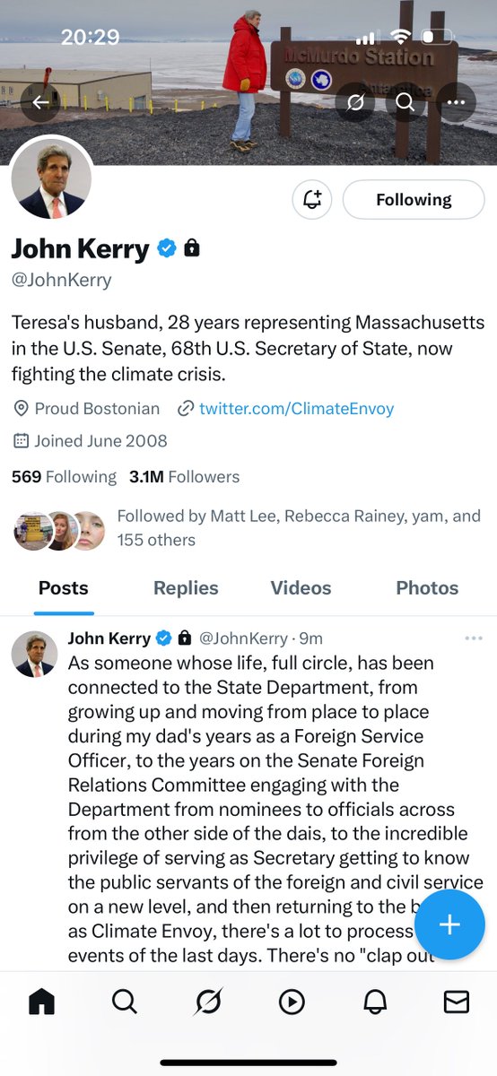 rposhaughnessy's tweet image. Former Secretary of State John Kerry (@JohnKerry) has made his Twitter private.