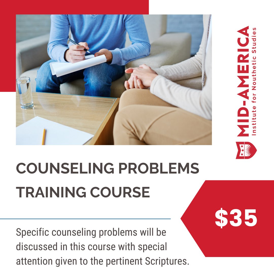 noutheticstud's tweet image. Counseling Problems -&gt; bit.ly/2ZUkLGn &lt;-
Subjects for this course include: worry, anger, depression, fear, grief, guilt, life dominating sins, demon possession, slothfulness, decision making, and suicide.
.
#biblicalcounseling #biblecn #acbctraining #nouthetic #problems