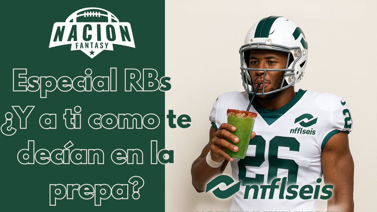 NacionFantasyMx's tweet photo. Continuamos con la cuenta regresiva a la temporada #NFL 2025. Hoy toca analizar los RBs. 

Tambien vamos a develar las primeras divisiones de la #NFFLseis

Nos vemos en punto de las 9pm https://t.co/xbIAHKJX5j

Traigan las licuachelas, notros te ponemos el cuerito. https://t.co/kUqeqQY5S1