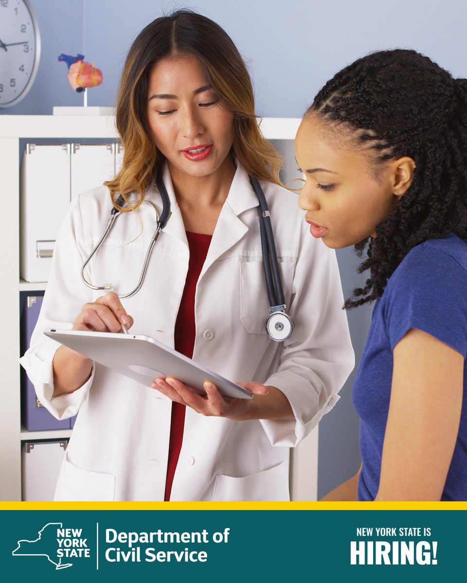 NYSCivilService's tweet image. #TeamCivilService is hiring a Director of Nursing! Help ensure the health and safety of employees throughout New York State agencies.
Learn more & apply by July 26: statejobs.ny.gov/public/vacancy…