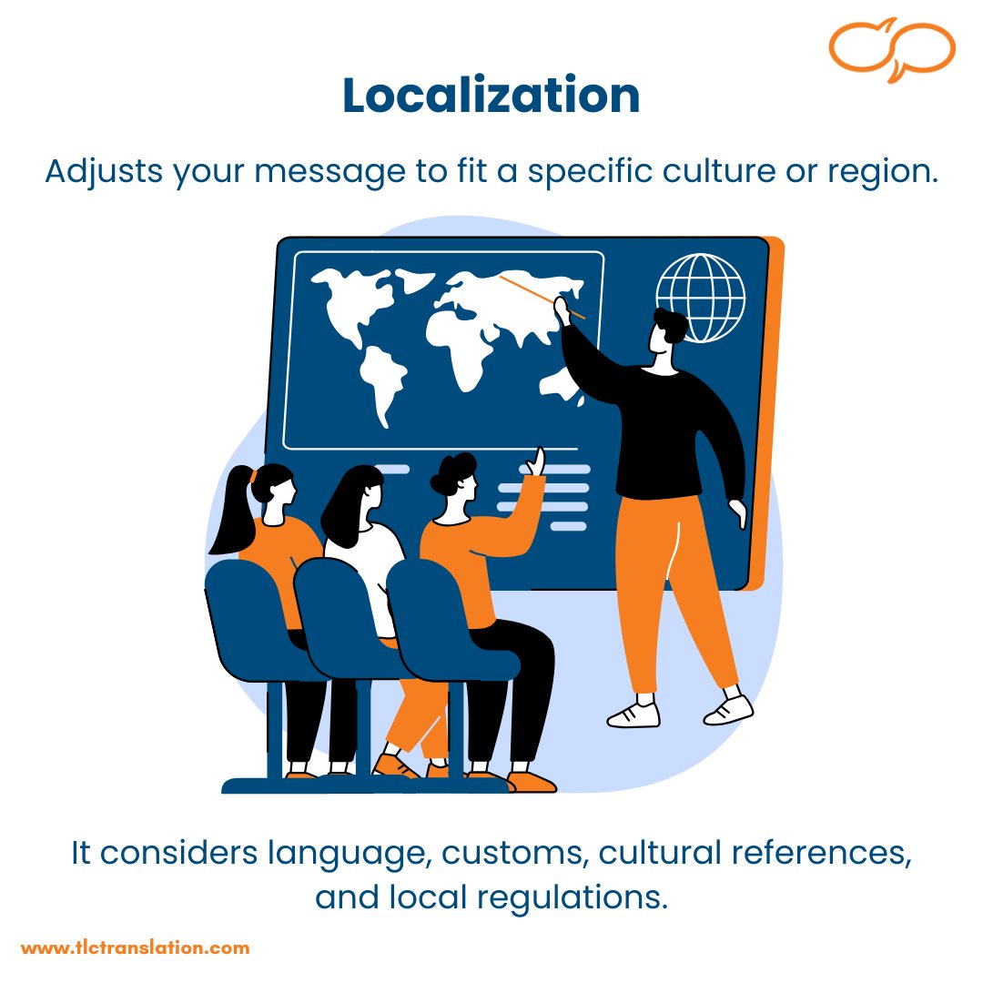 TLCtranslation's tweet photo. Don’t let a simple translation trip up your global success. 👉 Learn when to translate, localize, or adapt! #languagesolutions

#localization #adaptation #translation #languagematters #culture #globalsuccess #HRleadership #HRsolutions #globalreach #multilingualworkforce https://t.co/5pmuOqawPL