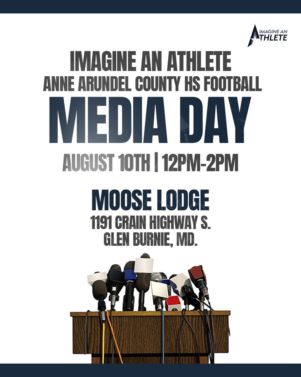 Anne Arundel County HS student-athletes and coaches from both public &amp; private will participate in the IAA media day to give their take on the upcoming 2025 football season. All MEDIA outlets are invited!!! DM US!! #theeIAAway #IAAMEDIADAY25 #exposure #publicspeaking