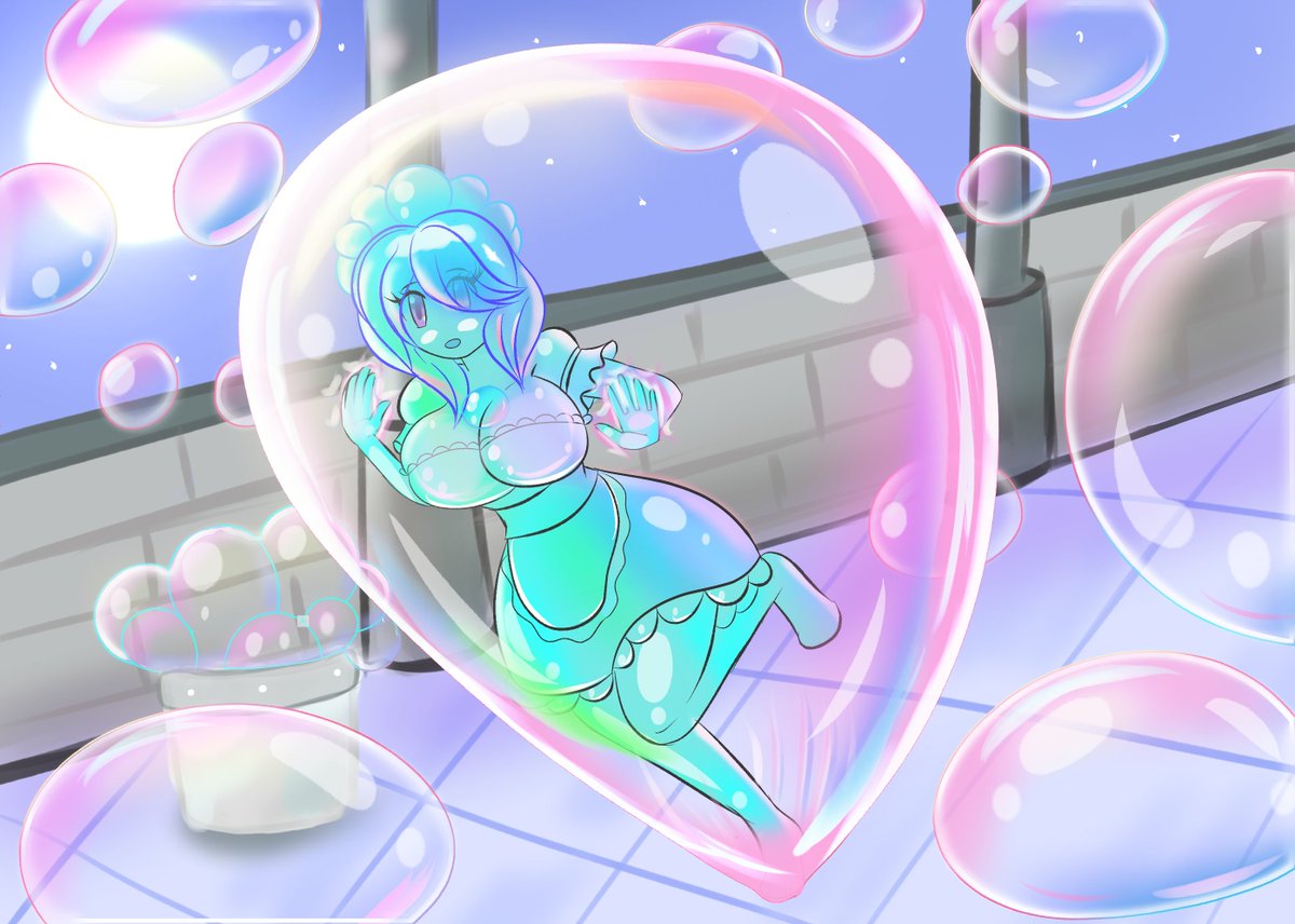 HoverMaus's tweet photo. Commission for @MATT89770062226 with an extremely cute bubble maid named Sabrina, thank you! https://t.co/fTGtKRAky3