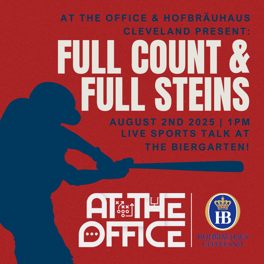 At The Office (@theofficecle) on Twitter photo Batter up and bottoms up. ๐ปโพ๏ธ
Weโre going live from Hofbrauhaus Cleveland on August 2nd @ 1pm for Full Count & Full Steins, the ultimate #Guardians pregame with the At the Office crew. Come for the takes, stay for the tall steins.
#GuardsBall <a href="/FansFirstSN/">Fans First Sports Network</a> Batter up and bottoms up. ๐ปโพ๏ธ
Weโre going live from Hofbrauhaus Cleveland on August 2nd @ 1pm for Full Count & Full Steins, the ultimate #Guardians pregame with the At the Office crew. Come for the takes, stay for the tall steins.
#GuardsBall <a href="/FansFirstSN/">Fans First Sports Network</a>