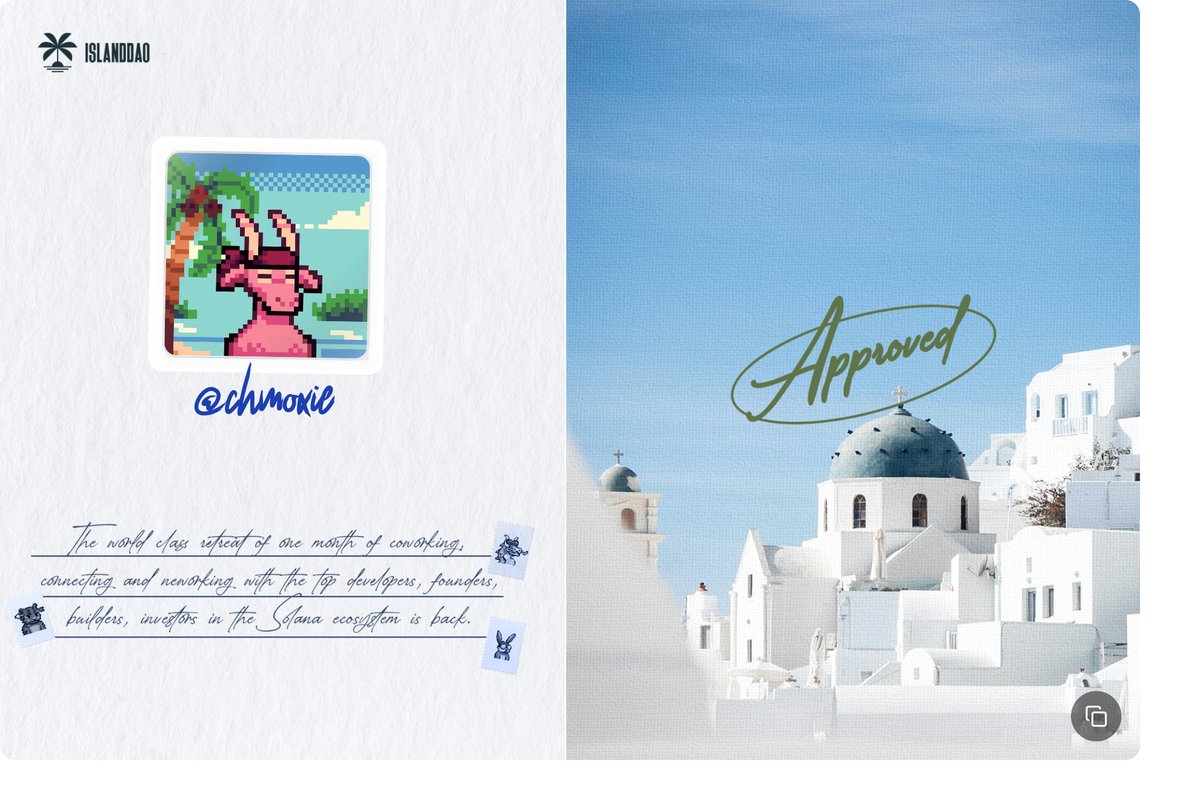 chmoxie's tweet image. Let the @islanddao FOMO begin! Will I be seeing you in Mykonos??? 🏝️😘