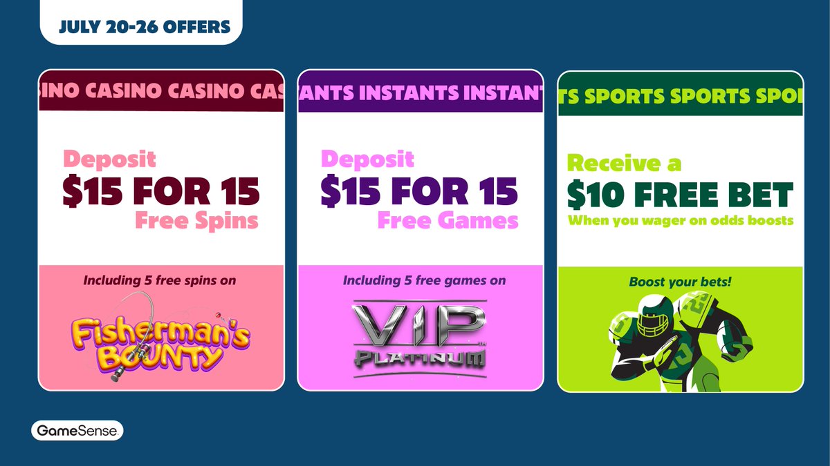 This week, a $15 deposit unlocks spins across a trio of top casino games, or access to a set of free instants games. For sports fans, wagering $25 on odds boosts scores you a $10 Free Bet to power your next pick!

 playalberta.ca/offers