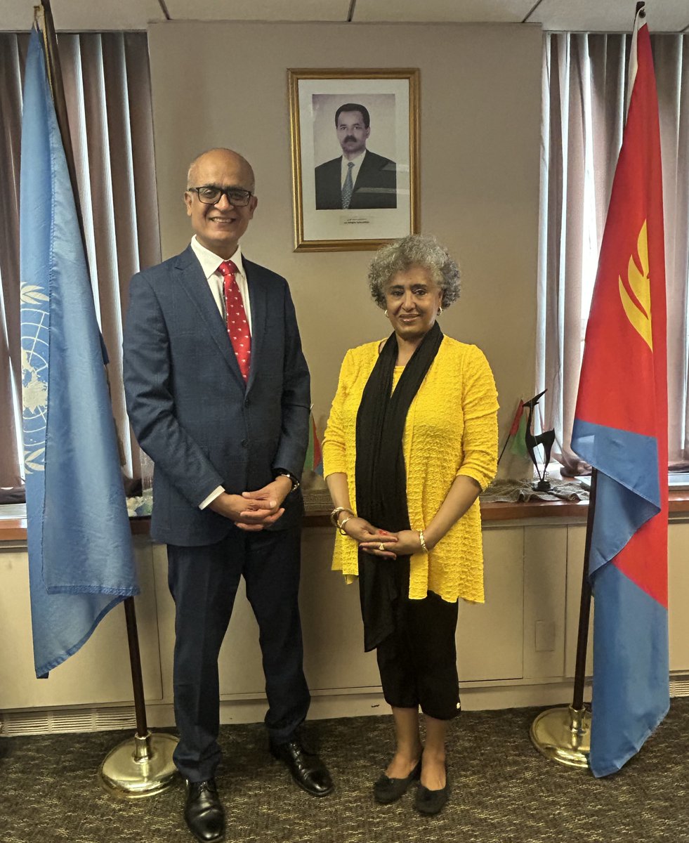 AmbStesfamariam's tweet image. Welcomed Mr. Deodat Maharaj, Director @UNTechBank to @Eritrea_UN. Great to catch up after #FfD4 in Seville, #Spain and the side event, “Leveraging Low-Cost High Impact Technologies for driving transformation in #LDCs” held there.

Access to affordable and readily available…