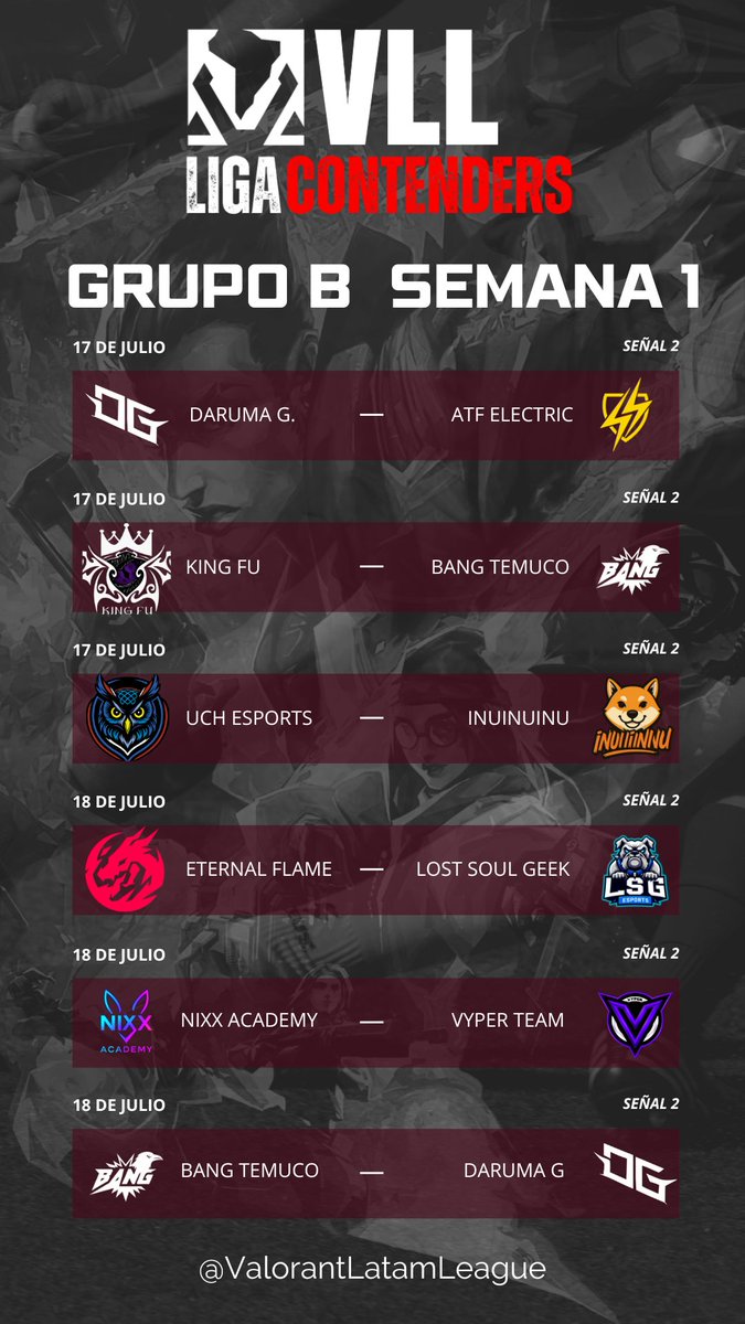 ¡¡Los partidos de esta semana!! 

Señal 1: twitch.tv/valorantlataml…
Señal 2: twitch.tv/valorantlataml…

Jueves y Viernes desde las 8pm hora 🇨🇱