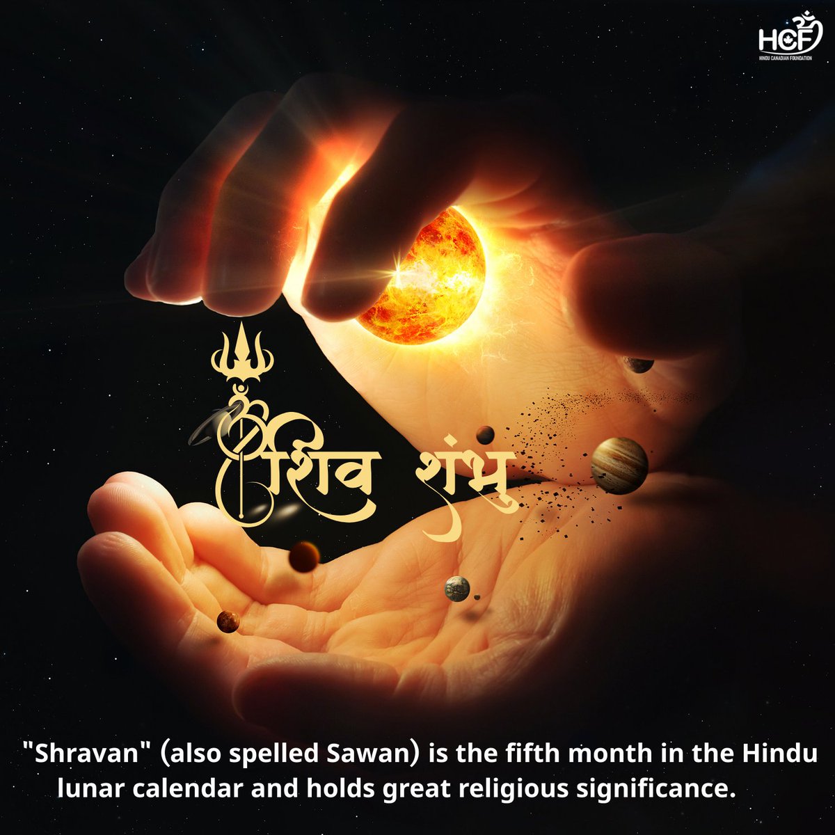 officialHinduCF's tweet image. On this auspicious beginning of Shravan, the holiest month dedicated to Bhagwan Shiv Ji, HCF extends heartfelt blessings to Hindu Canadians across the nation. May this sacred Somwar awaken devotion, spiritual strength, and harmony in your homes and hearts.
Let us unite in prayer,…