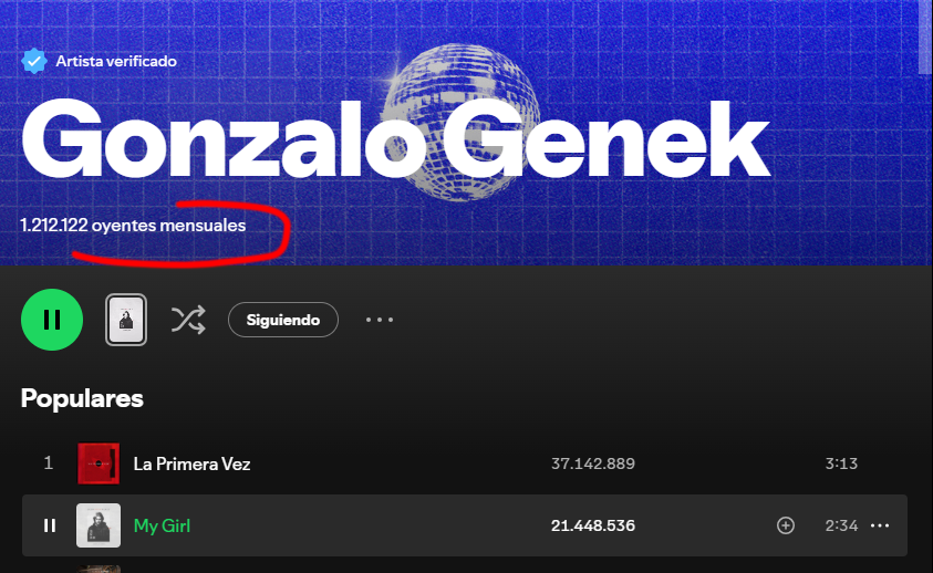 Un lunes escuchando Gonzalo Genek. No es mi onda, pero interesante eh. Suena bien.