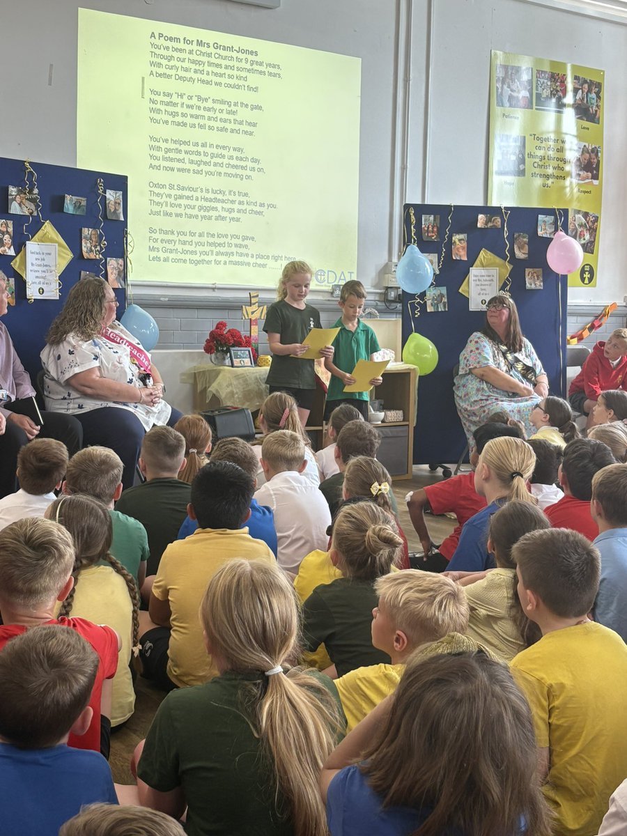 CCMPrimary's tweet photo. A special worship &amp; playground boogie this morning as we give thanks for the love, care, support &amp; dedication from Mrs Grant-Jones, Mrs Ashworth &amp; Miss Cooper. We wish them all the best in their next chapter… #goodluck #grateful #givingthankstoGod https://t.co/eQ5p1owkZv