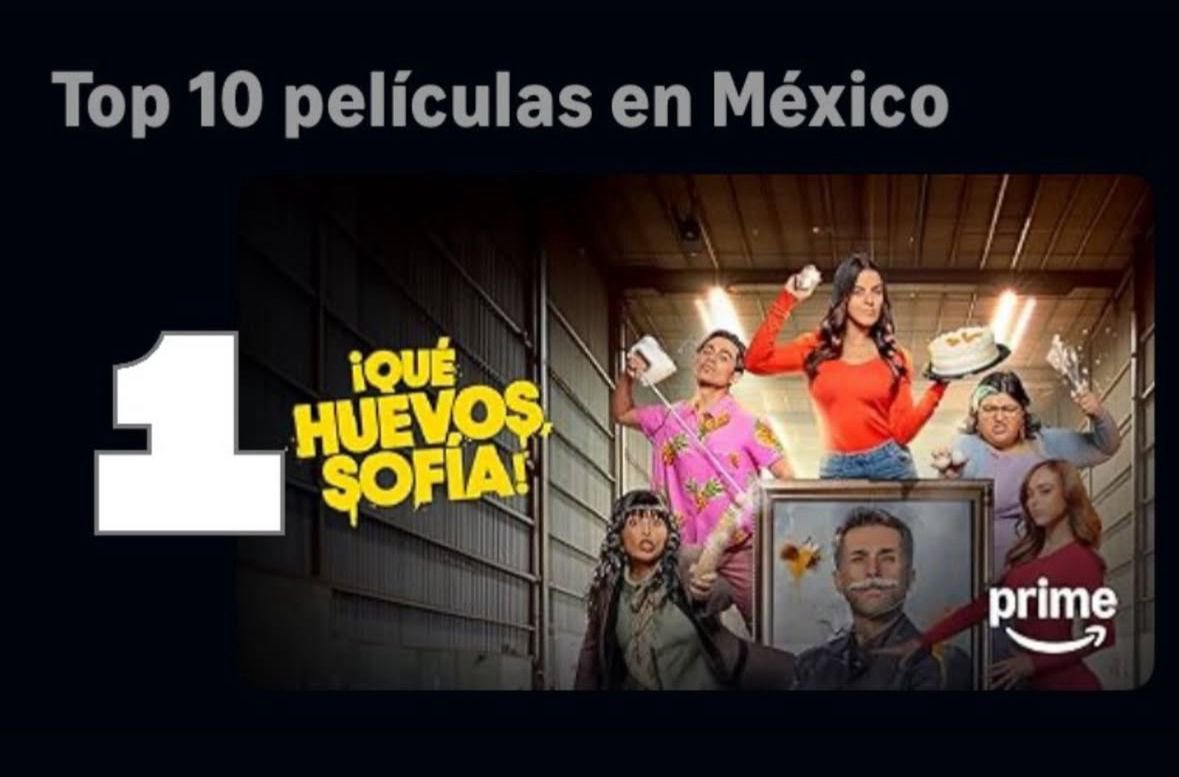 GyoRomo's tweet photo. Gracias a todas las personas que están viendo “Que huevos Sofía” por Amazon prime….  Estamos en numero 1 🥹🥰🥰 https://t.co/RhpG1AUCqi