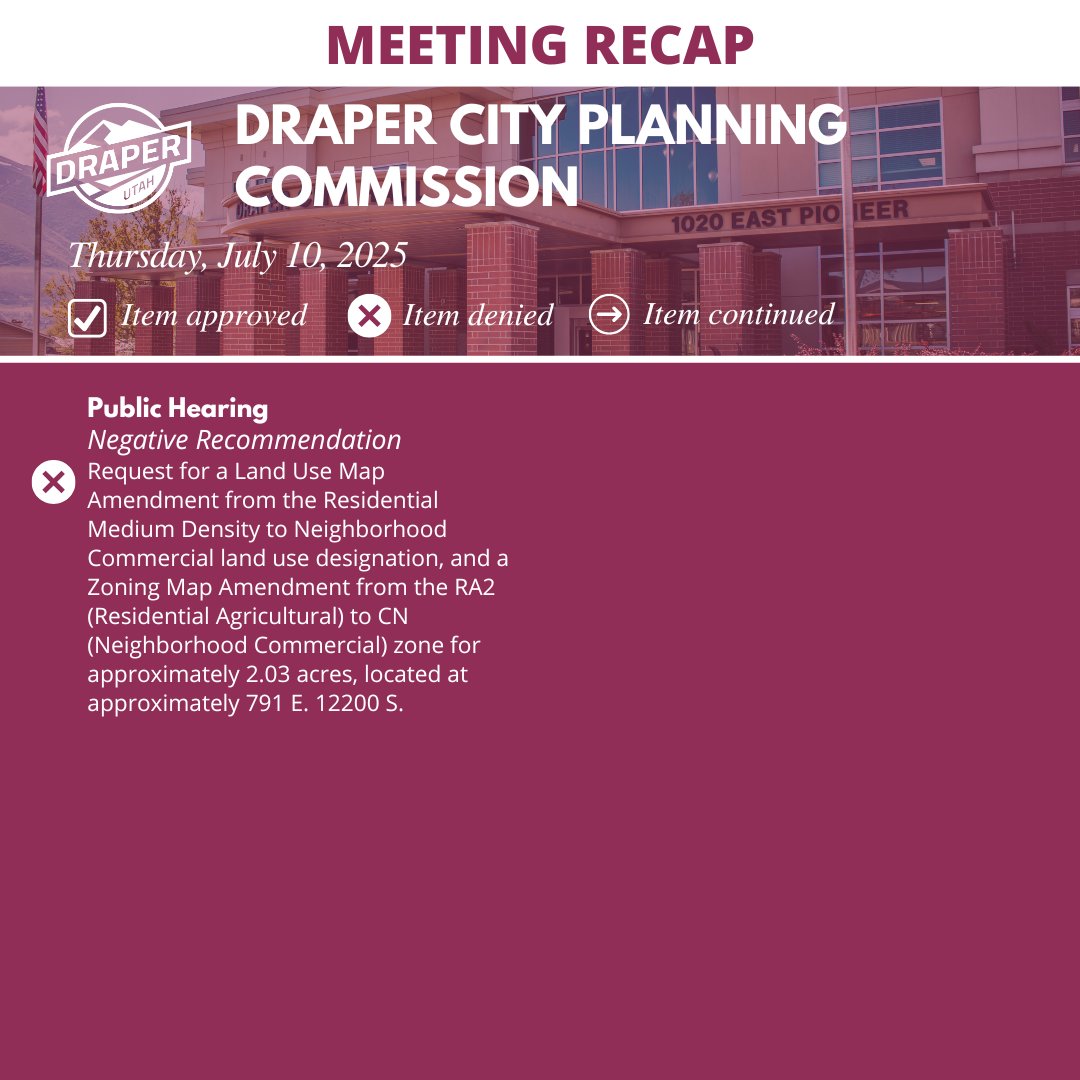 Audio recording and meeting documents are available here - draperutah.gov/city-governmen…