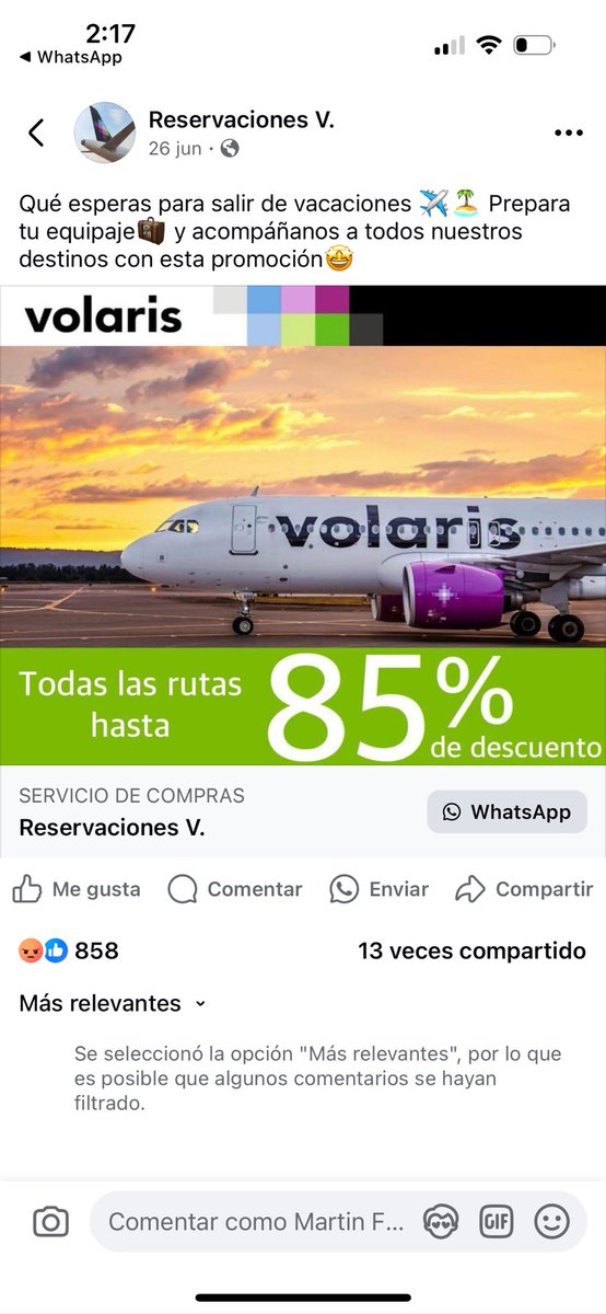 gfnitram's tweet photo. @viajaVolaris faltó agregar la imagen de la publicación que al parecer es fraude https://t.co/CIvUccld9t