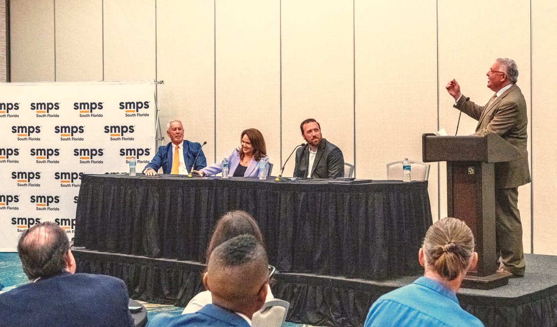 SuffolkBuilds's tweet image. Suffolk was proud to sponsor an @smpsflorida panel on driving value in the healthcare built environment. VP Mark Fulco moderated & was joined by experts from @JacksonHealth @ClevelandClinic @healthcaredist to discuss trends in the design and construction of healthcare facilities