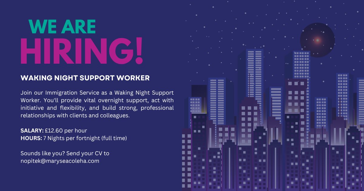 🌙 We're Hiring: Waking Night Support Worker 🌙

📍 Location: Luton | 🕒 Hours: Night Shifts

Are you a caring, reliable individual who thrives at night? Join our dedicated team supporting vulnerable individuals to feel safe and empowered through the night.

#LutonJobs
