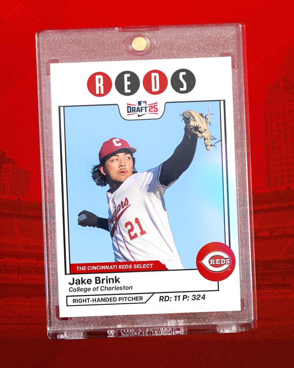RedsOnTheRise's tweet image. With the 324th pick in the 2025 #MLBDraft, the Cincinnati Reds select RHP Jake Brink.
Welcome to Reds Country, Jake‼️
