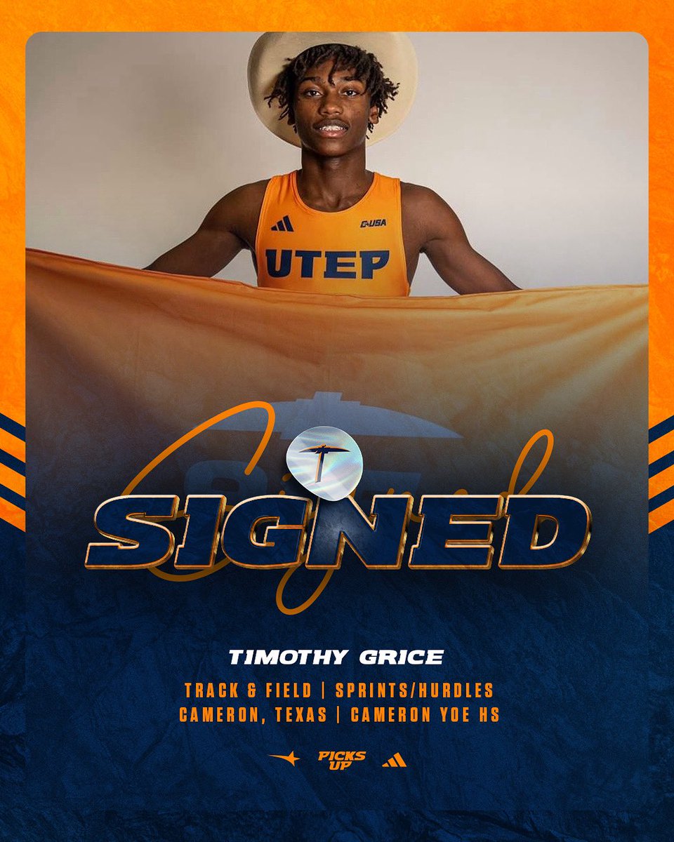 UTEPTrack's tweet image. ๐ผ๐ฒ๐ฐ๐ท๐ฎ๐ญโ๏ธ โ> Timothy Grice
WELCOME to the 915โผ๏ธ
Damon is a sprinter/hurdler from Cameron, Texas, who competed at Cameron Yoe HS ๐จ
#PicksUp โ๏ธ๐ฝ