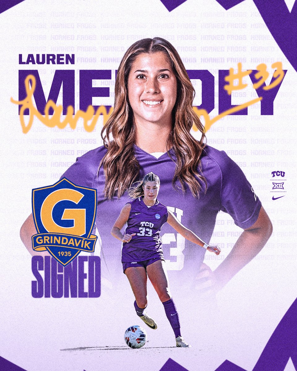 TCUSoccer's tweet image. Let's go, Lauren 👏
She gives us another #ProFrog and is headed to Iceland with Grindavík!