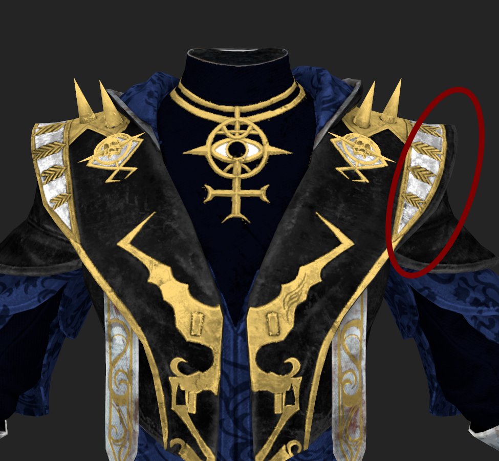 why does Taurie's bloodmoon torso have this extra bit on her left side