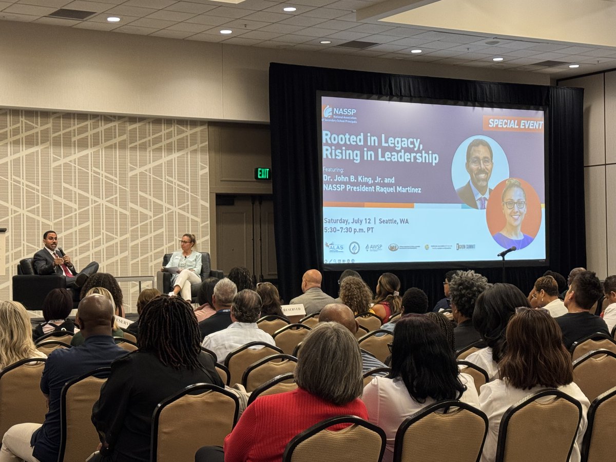 JohnBKing's tweet image. Grateful to have joined Raquel Martinez and the inspiring community of school leaders of color at UNITED 2025 for a powerful conversation about leadership, equity, and the path ahead.

Thank you to @NASSP  for creating space to celebrate the impact of school leaders who are…