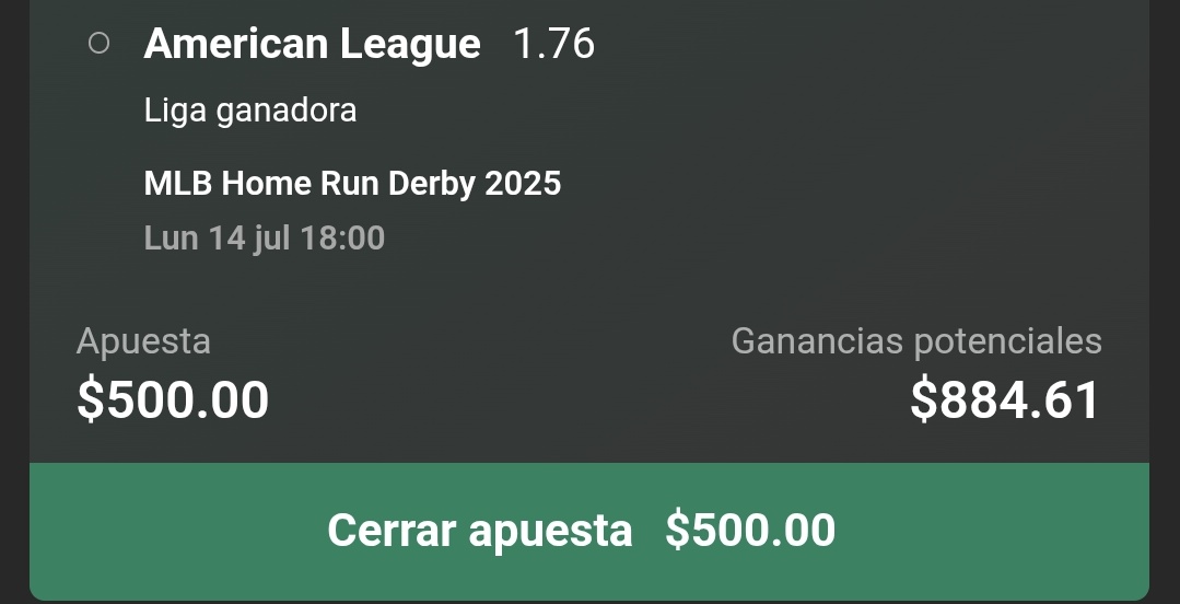 LesMP_Picks's tweet photo. ⚾️ MLB
🔷️ Home Run Derby
🔶️ Liga Americana ganará
💰 5% bank
⏰️ 6:00 P.M.

#FreePick #MPPicks #MLB #bet365 https://t.co/dz9jD6DEeM