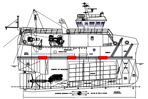 Hace casi tres años que este plano está sobre mi escritorio. Es un buque diseñado en conjunto con un prestigioso estudio naval español, optimizado para la pesca de corvina y su fauna acompañante en aguas de la Zona Común Argentino-Uruguaya.
Pensado para revolucionar el sector,