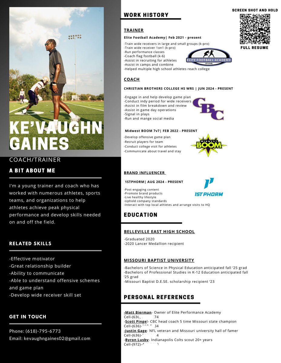 Ke’Vaughn Gaines (@k6aines) on Twitter photo I WILL BE SEEKING A GRADUATE ASSISTANT POSITION IN THE SPRING 🗣️🗣️…any help is good help🙏🏾
<a href="/elitefootball/">EliteFootballAcademy</a> <a href="/CBCFootball/">CBCFootball</a> <a href="/BOOMfootball/">BOOM Football</a> <a href="/ScottPingel10/">Scott Pingel</a> <a href="/JPRockMO/">JP Rock</a> <a href="/1stPhorm/">1st Phorm</a> I WILL BE SEEKING A GRADUATE ASSISTANT POSITION IN THE SPRING 🗣️🗣️…any help is good help🙏🏾
<a href="/elitefootball/">EliteFootballAcademy</a> <a href="/CBCFootball/">CBCFootball</a> <a href="/BOOMfootball/">BOOM Football</a> <a href="/ScottPingel10/">Scott Pingel</a> <a href="/JPRockMO/">JP Rock</a> <a href="/1stPhorm/">1st Phorm</a>