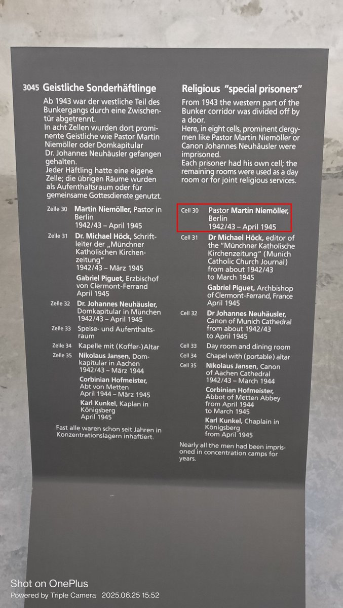 Adheesh T (@ad_tel_210168) on Twitter photo THEN THEY CAME FOR ME
Hello .<a href="/OmarAbdullah/">Omar Abdullah</a>,
Last month I visited Dachau Concentration Camp near Munich, Germany.
Within Dachau, there is a prison called "Bunker".
There, in Cell 30, was a prisoner called Martin Niemöller who wrote this famous poem "Then they came for me"
1/2 THEN THEY CAME FOR ME
Hello .<a href="/OmarAbdullah/">Omar Abdullah</a>,
Last month I visited Dachau Concentration Camp near Munich, Germany.
Within Dachau, there is a prison called "Bunker".
There, in Cell 30, was a prisoner called Martin Niemöller who wrote this famous poem "Then they came for me"
1/2