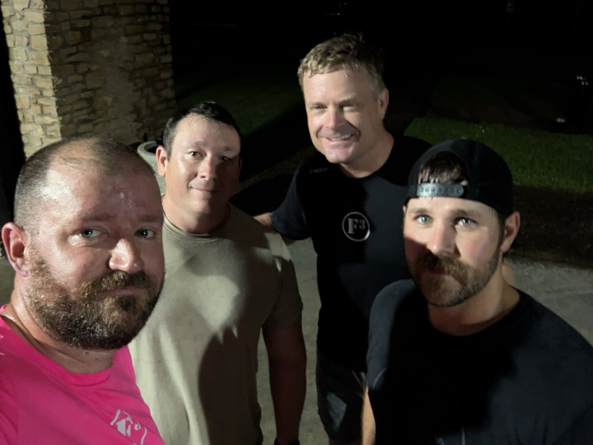 F3Waco's tweet photo. 4 men posted at Death Star this morning ๐ฅ
Welcome FNGs Michael and Matt โ now known as Keystone and Eastwood! Great way to kick off the week with strength and new brothers. ๐ช๐#254F3 #F3Nation #FitnessFellowshipFaith #DeathStar #FNGAlert ๐๐ https://t.co/SBwYEetco9