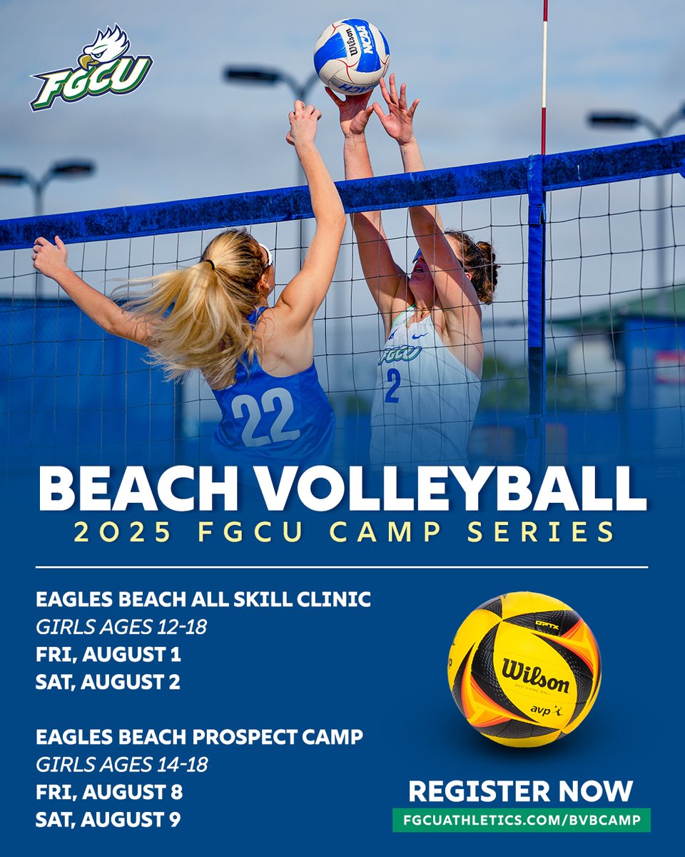 Registration for Beach Volleyball camp is open NOW! 🦅

🔗: brnw.ch/21wU8KG