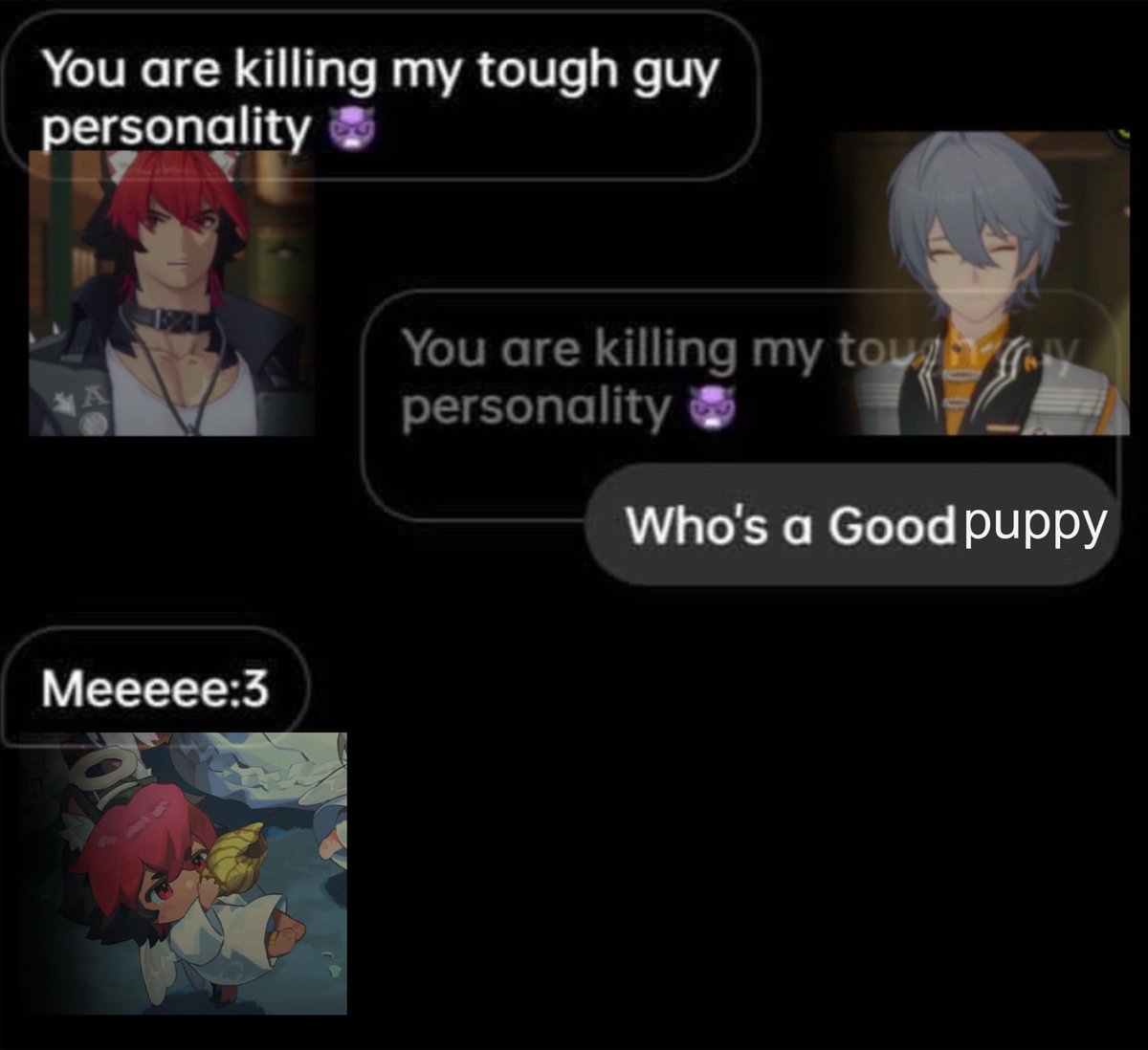 imagine wise calling him a good doggy.. this is how they would flirt #komawise