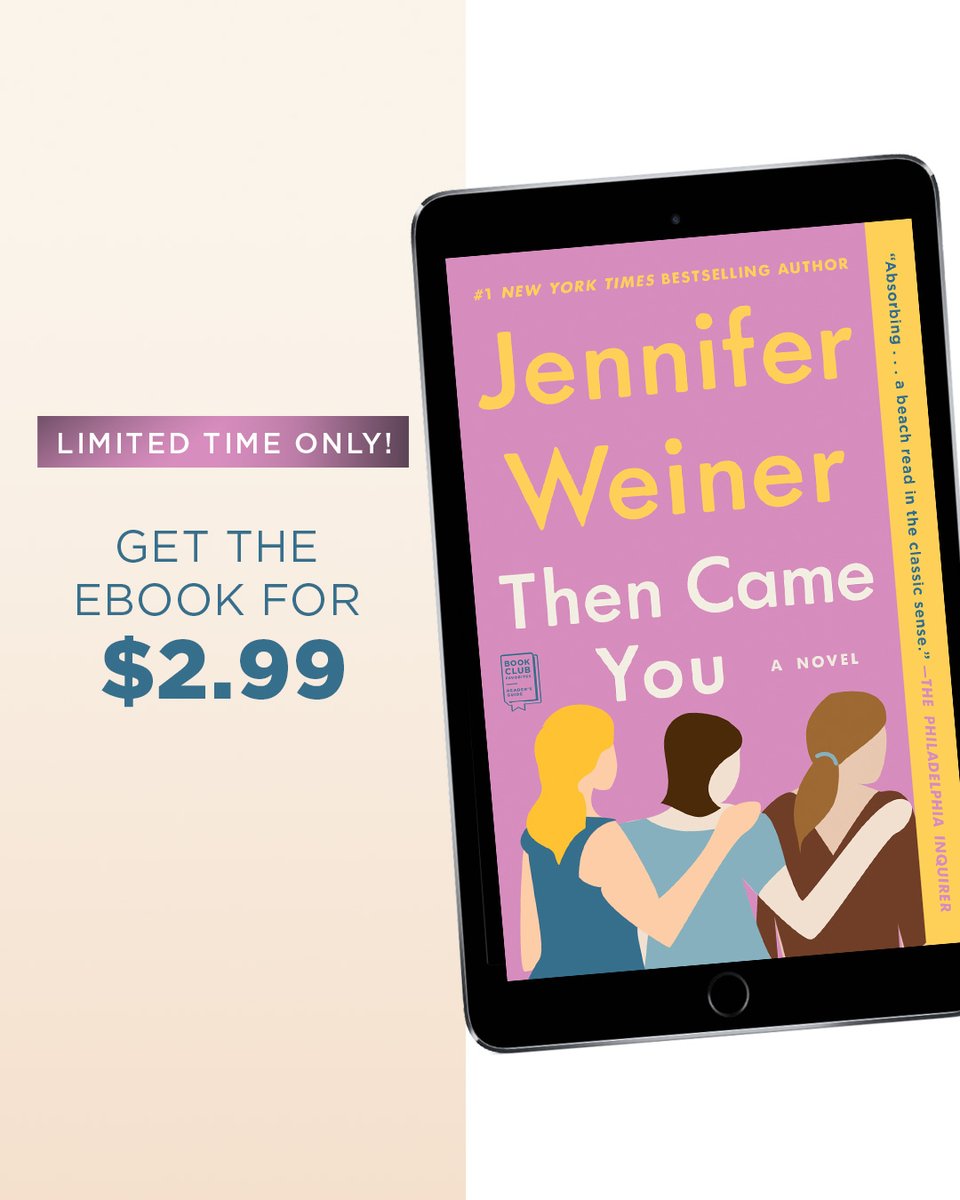 AtriaBooks's tweet image. 🎉 Ebook lovers, it’s time to treat yourself! Jennifer Weiner, the #1 New York Times bestselling author of over 20 incredible books, has ebooks on sale for just $2.99 each this July. Don’t wait! 📖